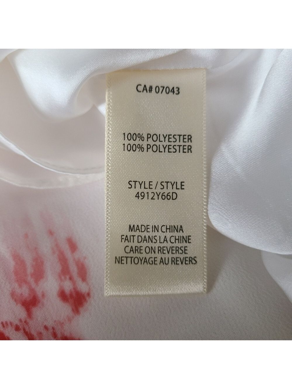 MAX STUDIO Mid Length Sheer Abstract Print White & Red Sleeveless Dress Size Med - Picture 10 of 10